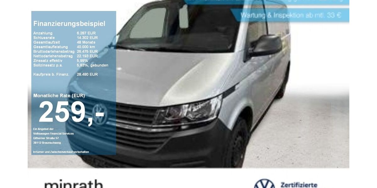 VW T6 Transporter 100.321 km 24.980 &euro; Duisburg-Rheinhausen 47226