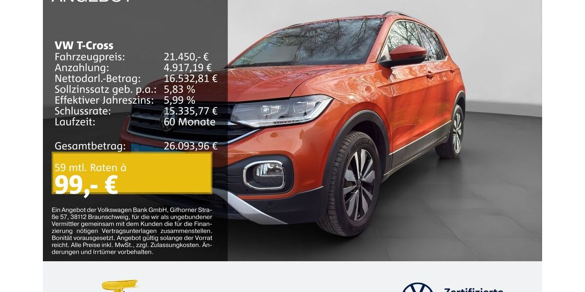 VW T-Cross 20.874 km 20.440 &euro; Castrop-Rauxel 44575