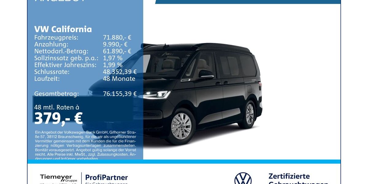 VW T7 California 15.697 km 71.880 &euro; Recklinghausen 45663