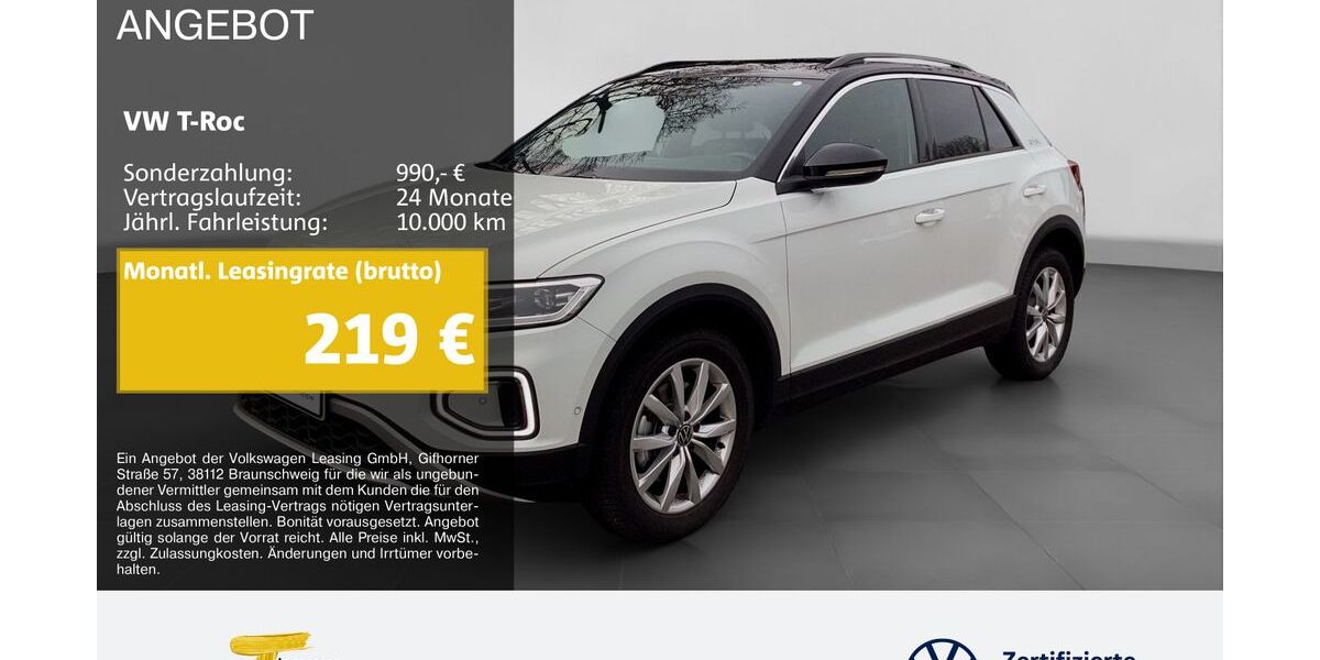 VW T-Roc 9.273 km 29.690 &euro; Castrop-Rauxel 44575